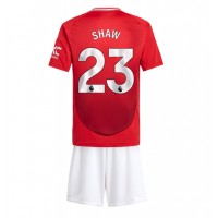 Manchester United Luke Shaw #23 Domaci Dres za djecu 2024-25 Kratak Rukav (+ Kratke hlače)